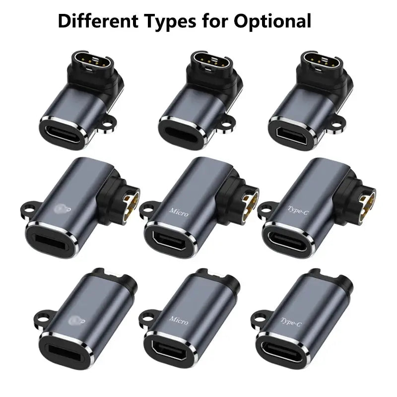 Type C/Micro/IOS USB to 4pin Charger Adapter Connector for Garmin Fenix 7/6/5/7X/6X/5X/ Venu 2 plus Watch Charging Converter Spy-shop.com