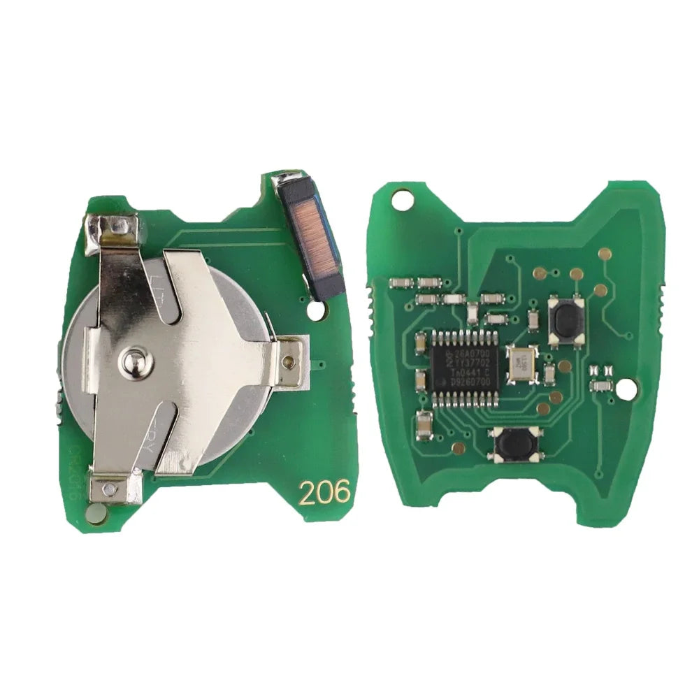 Per Toyota AYGO, Citroën C1 C2 C3, Peugeot 307 107 207 407 chiave auto remota HU83/VA2 lama, 2 pulsanti, senza logo, chip PCF7961