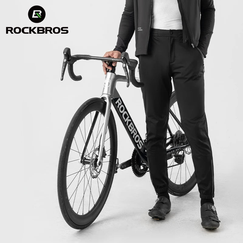Vindafvisende fleece cykelbukser til kørsel i koldt vejr
