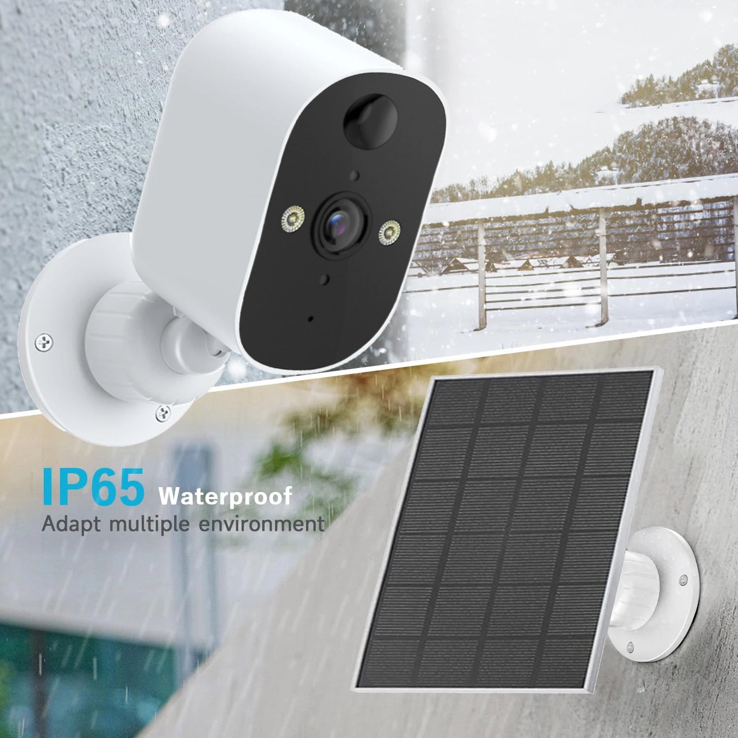 1080P 2-Pack Solar Security Camera Wireless Outdoor Battery Powered