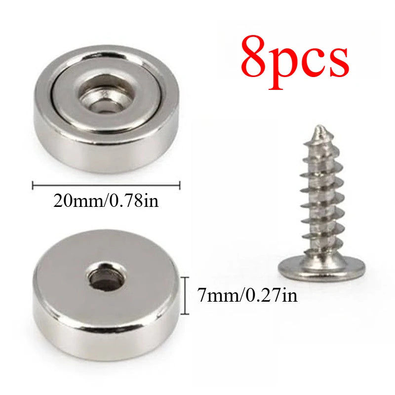 Countersunk Hole Round Magnets Multi Use For Refrigerator Whiteboard Warehouse Tool Snack Storage Holders