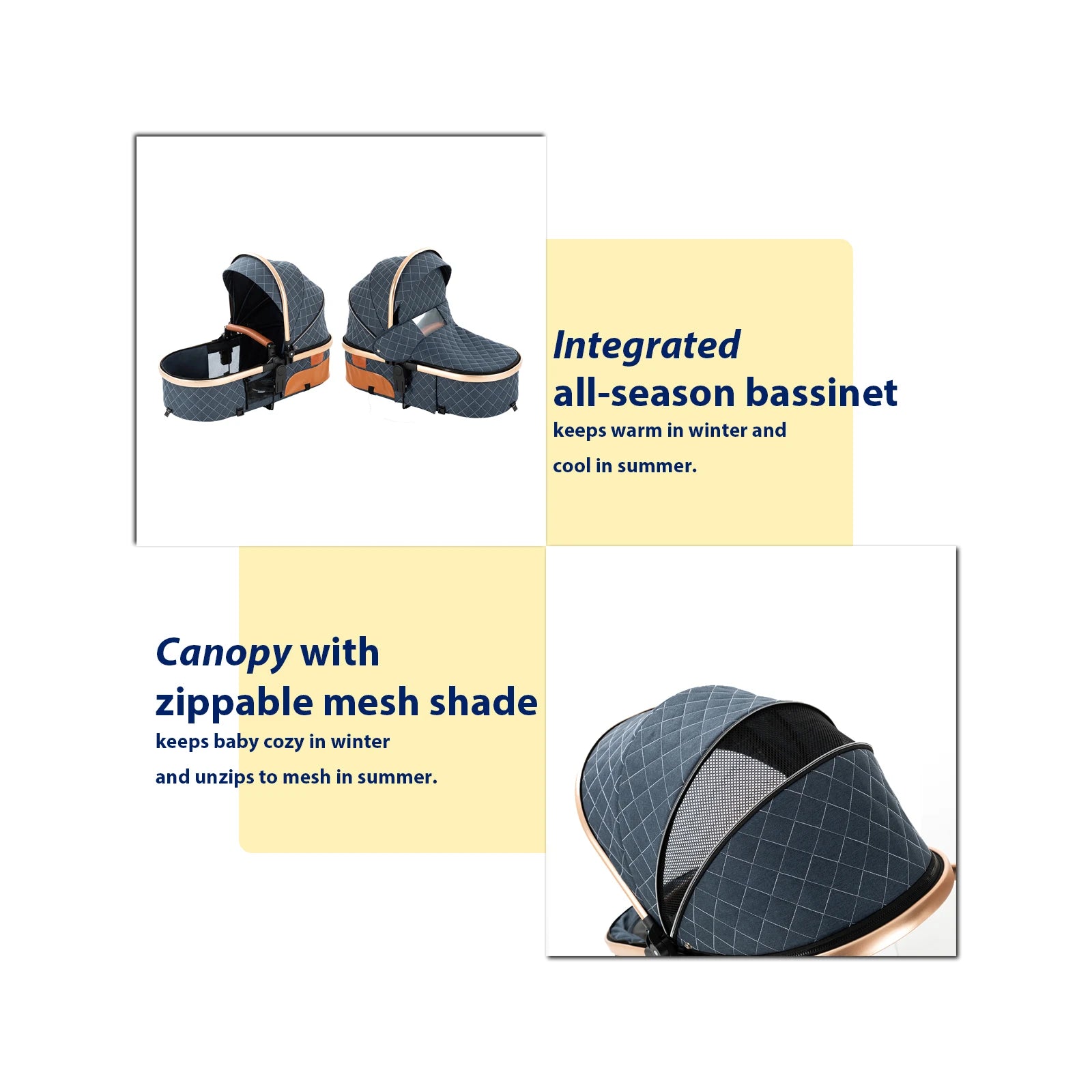 3-in-1 High Landscape Baby Stroller Travel System