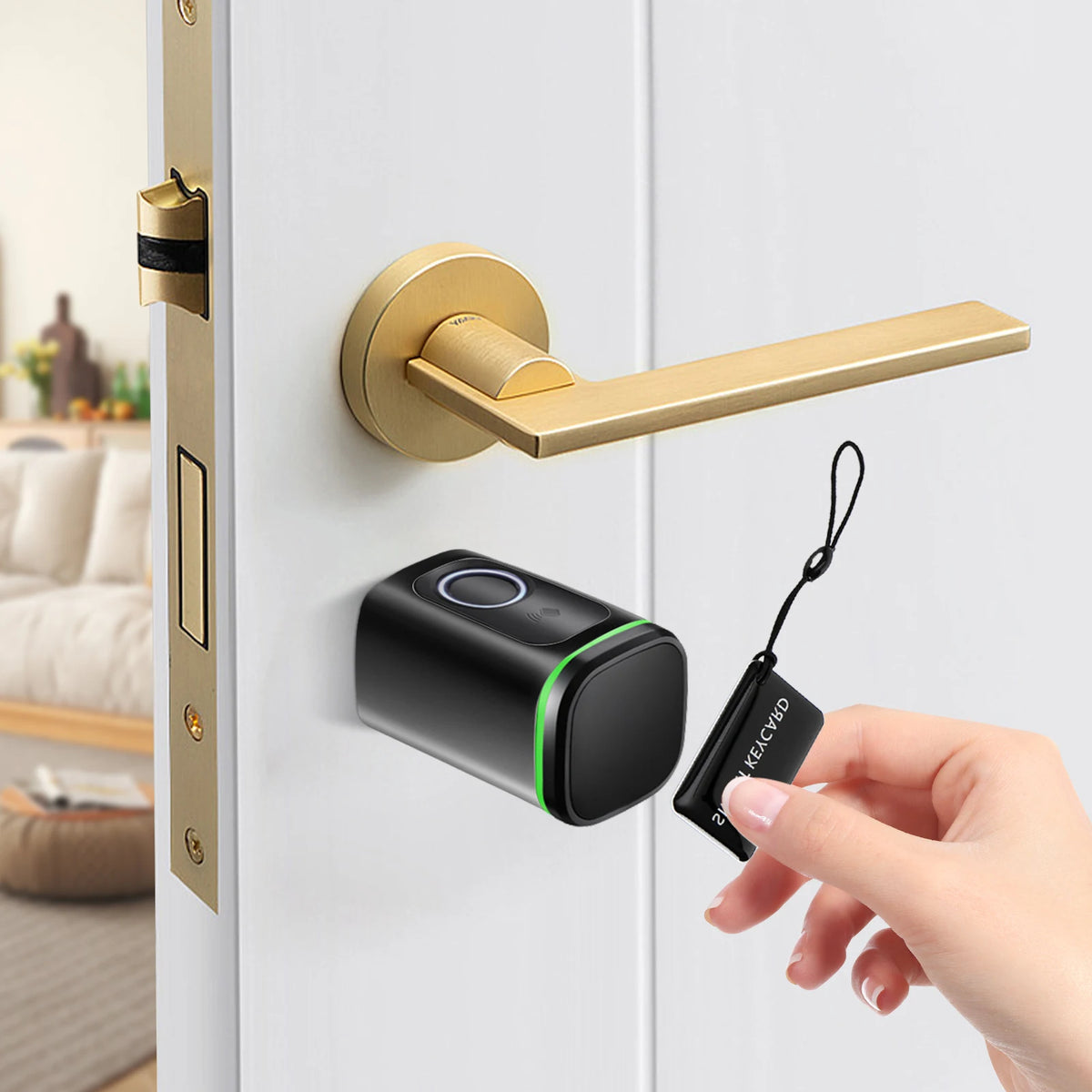 Advanced Smart Lock 4-in-1 Fingerprint/APP/Card/Key IP53 Waterproof 100 Users Alloy Durable for Home Hotel Apartment Door