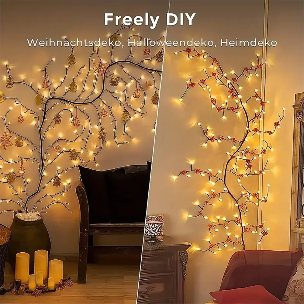 USB Lighted Willow Vine, 72/96/144 LEDs