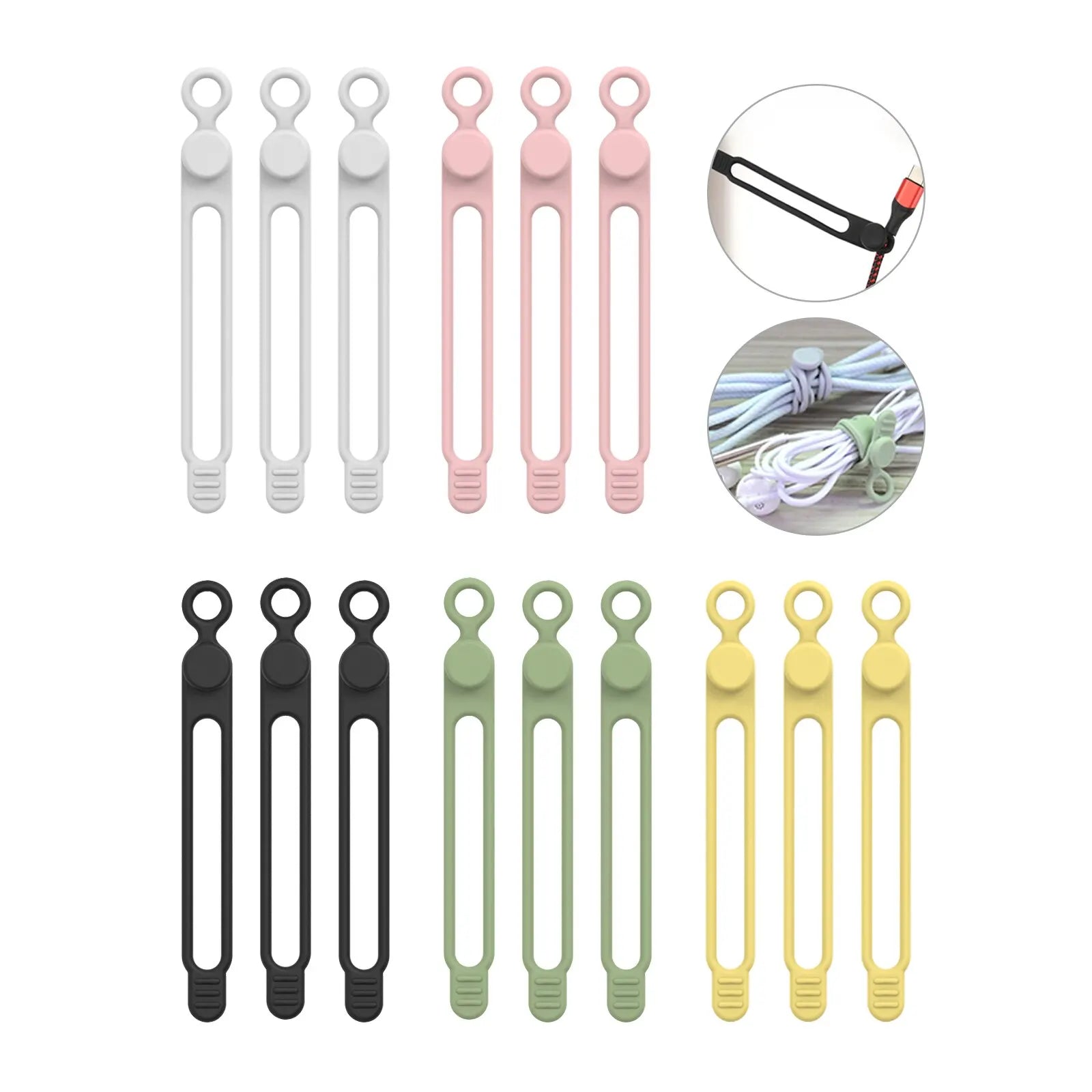 Silicone Cable Ties,Cord Organizer,Cable Straps,Reusable Cord Ties,Travel Cable Organizer ,Cute Elastic Tie, Wire Ties