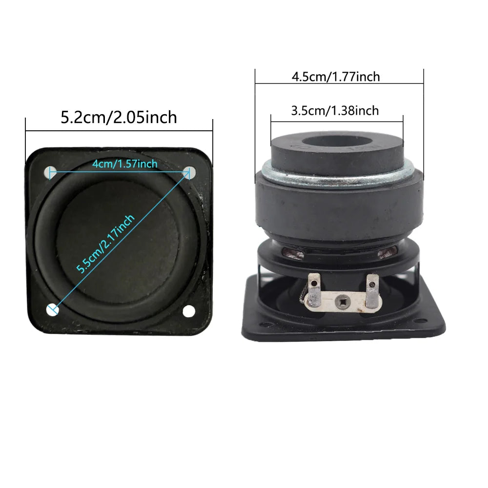 2 haut-parleurs de 2 pouces, 4 Ohm, 12W, large bande, double aimant, pour home cinéma, longue excursion, DIY, Bluetooth, voiture