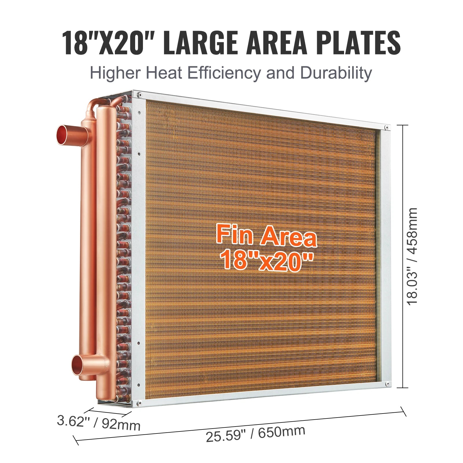 Troca de calor SucceBuy Water to Air 18" x 20" para fornos de madeira ao ar livre - Aquecimento e arrefecimento residencial e aquecimento de ar forçado