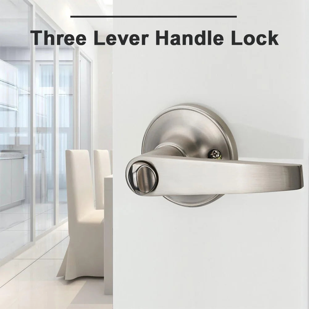 Keyed Door Lever Handle Set with 3 Keys