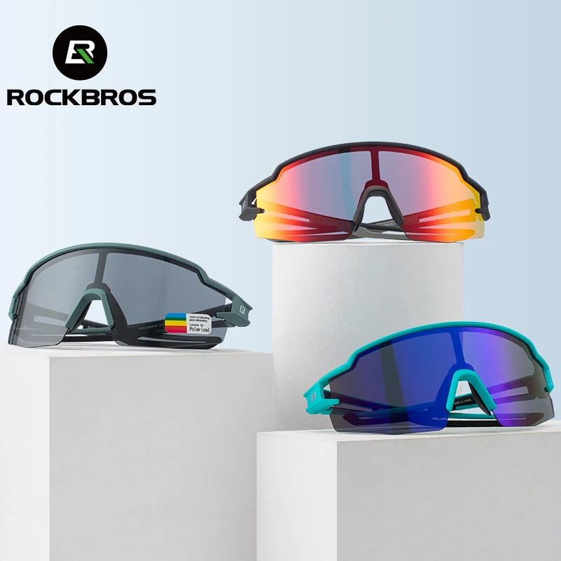 Occhiali da ciclismo ROCKBROS polarizzati con protezione UV400, occhiali da sole per bicicletta unisex fotocromatici, occhiali MTB e da strada