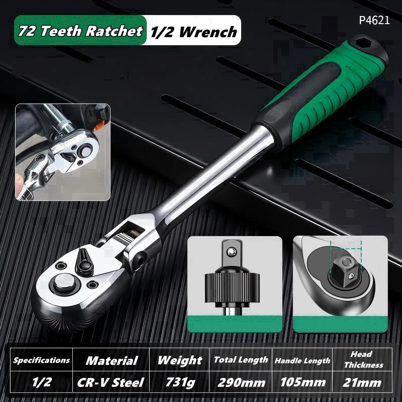 Drive Socket Drive Standard Ratchet Wrench , 1/4,3/8,1/2 Inch Flexible 72-Tooth Extendable Telescopic Socket Spanner Wrench