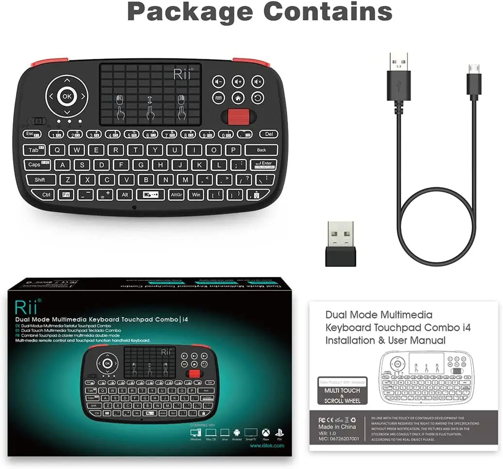 I4 Mini Wireless Keyboard with Touchpad