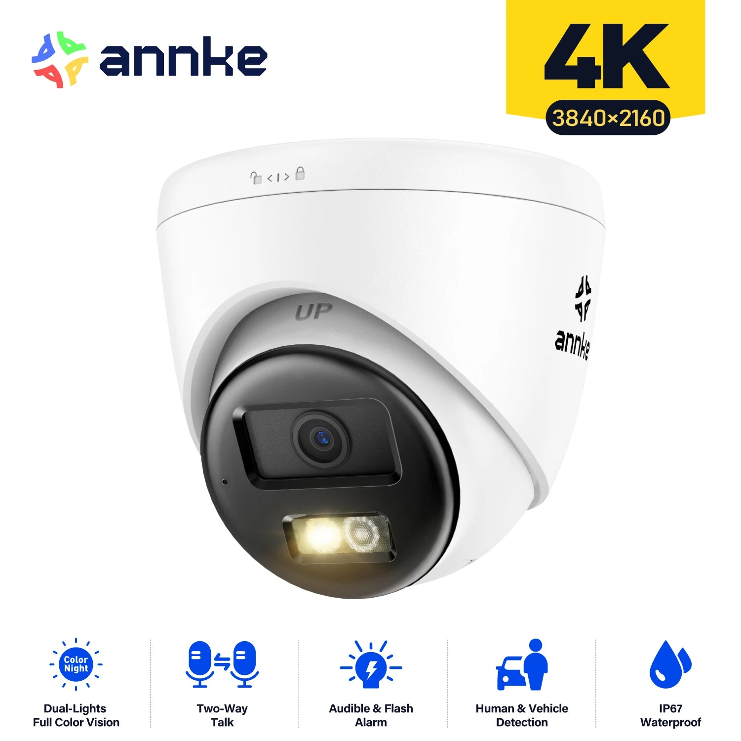 ANNKE 8MP Outdoor PoE Security Camera with Two-Way Audio