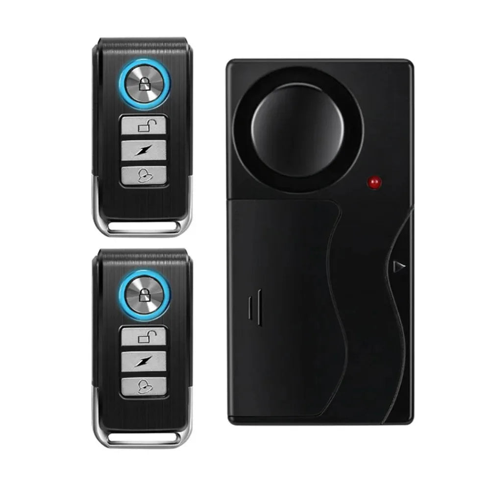 Anti Theft Vibration Window Door Alarm With Remote Control Security Protection Alarm Sensitivity Adjust For Bike Car Scooter