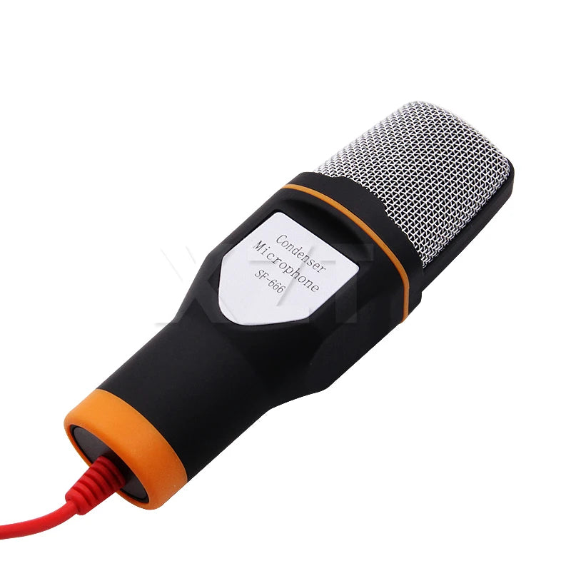 Wired Condenser Microphone with Holder, 3.5 mm Plug, for PC