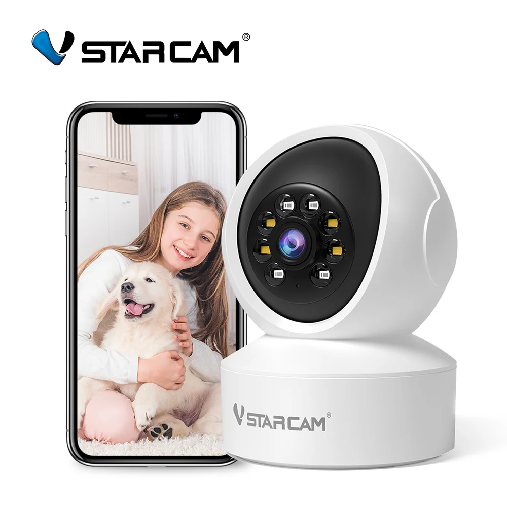 360° Indoor Security Camera with Color Night Vision & 2‑Way Audio