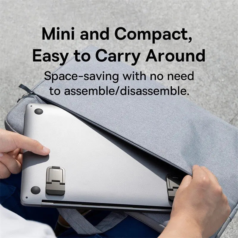 Hopfällbart justerbart laptopstativ med kylning och bärbar design