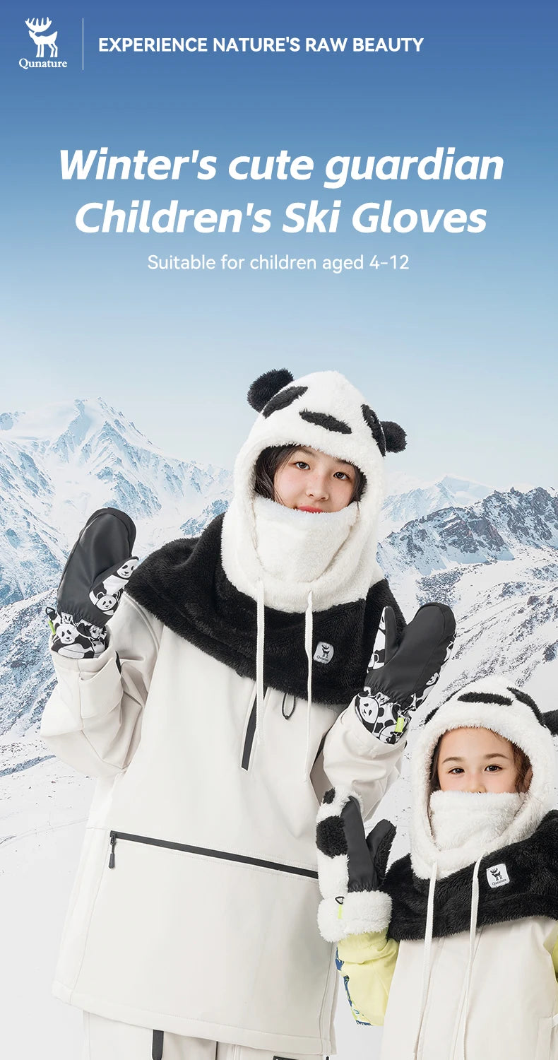Kids Winter Ski Gloves Waterproof Non-Slip Touchscreen Warm Gloves
