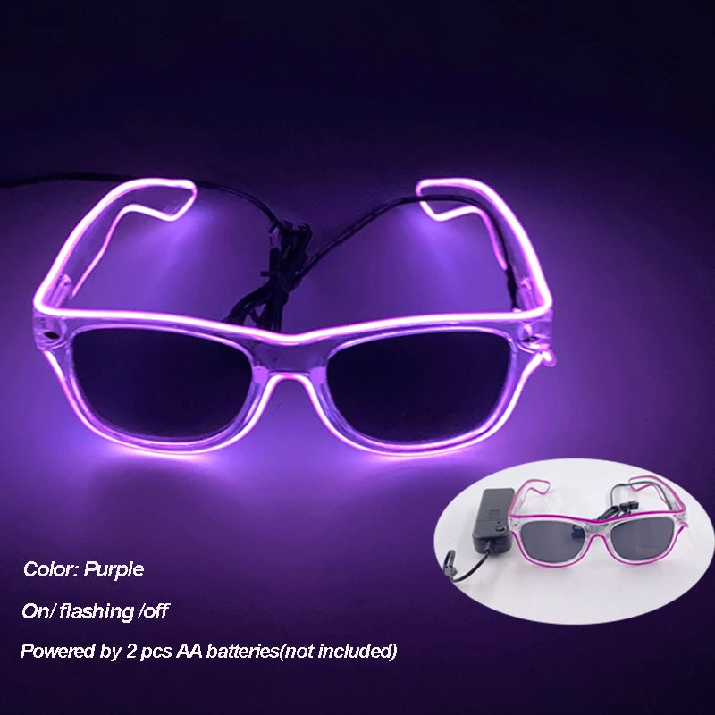 Cool Luminous Colorful LED Light Up Glasses Glowing Neon Light Flashing Party Glasses For Nightclub DJ Dance Party Decor