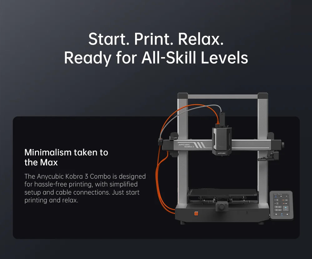 ANYCUBIC Kobra 3 Combo AE Version Multi‑Color FDM 3D Printer