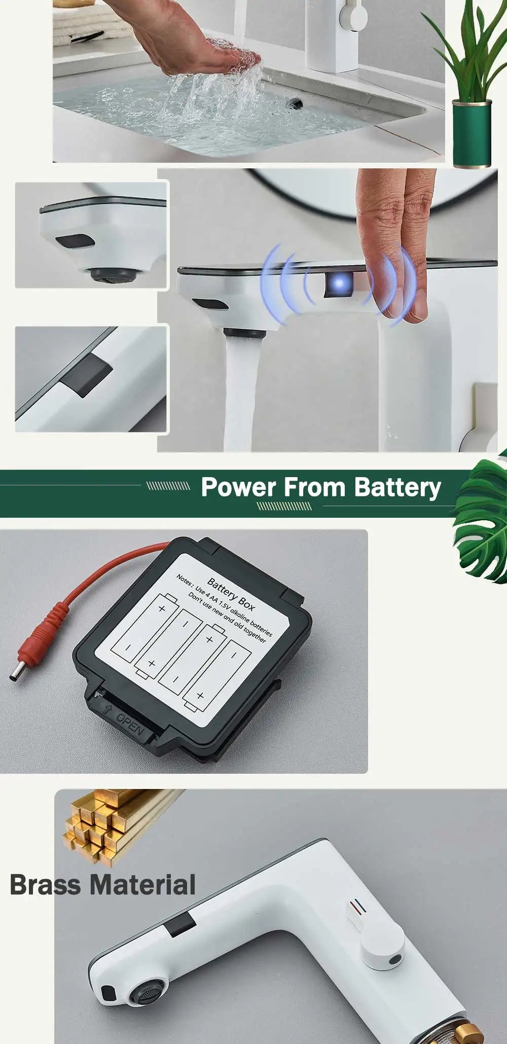 Akıllı Ekranlı Temassız Sensörlü Lavabo Musluğu