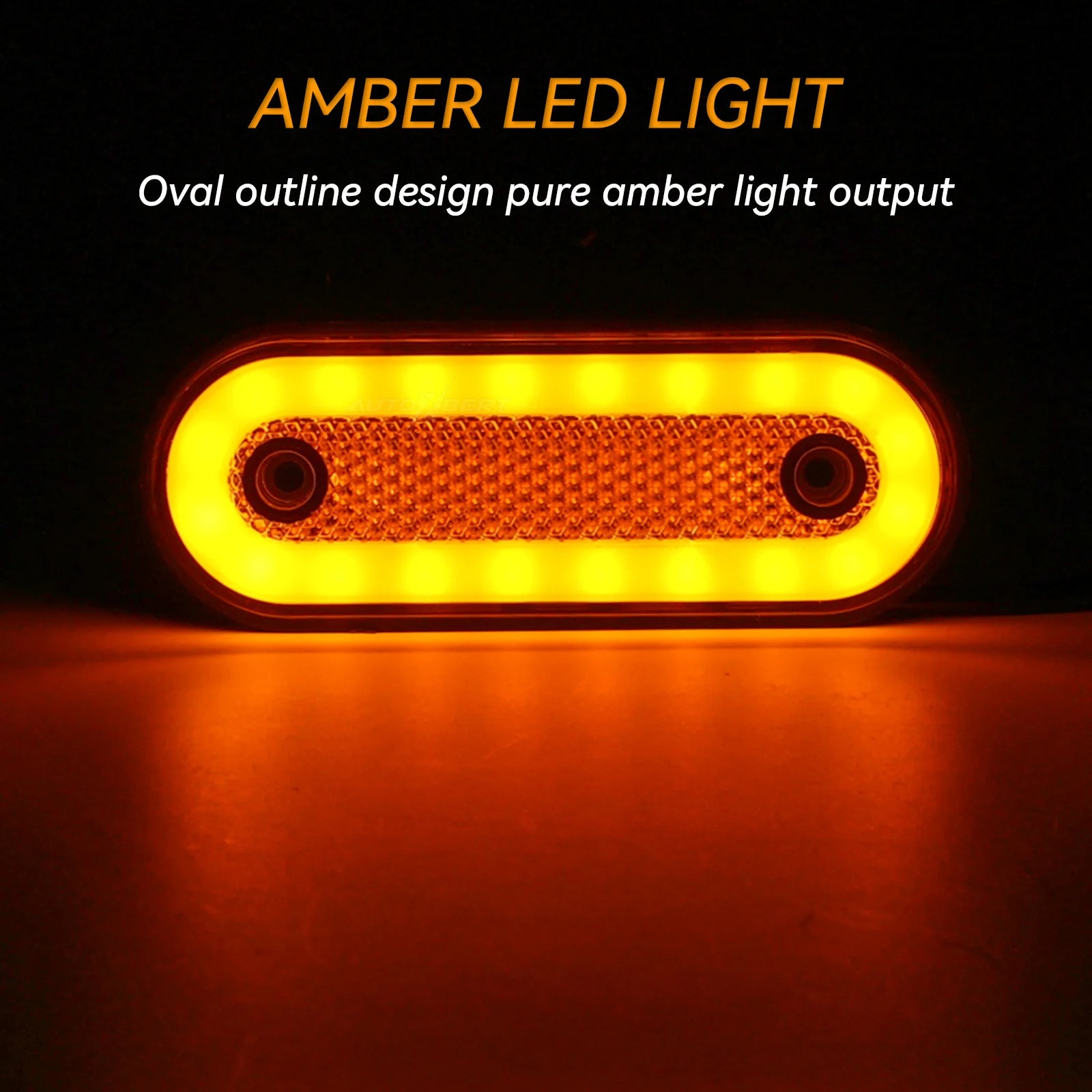 8pcs 12V 24V Oval LED Side Light Front Rear Clearance Side Marker Lamp Parking Light Trailer Trailer Camper Pickup Surface Mount