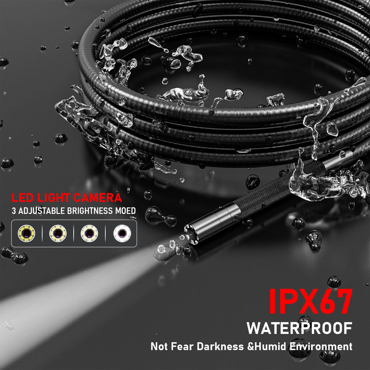 3.9mm HD 360° Industrial Endoscope Camera with 5.0 Inch IPS Screen