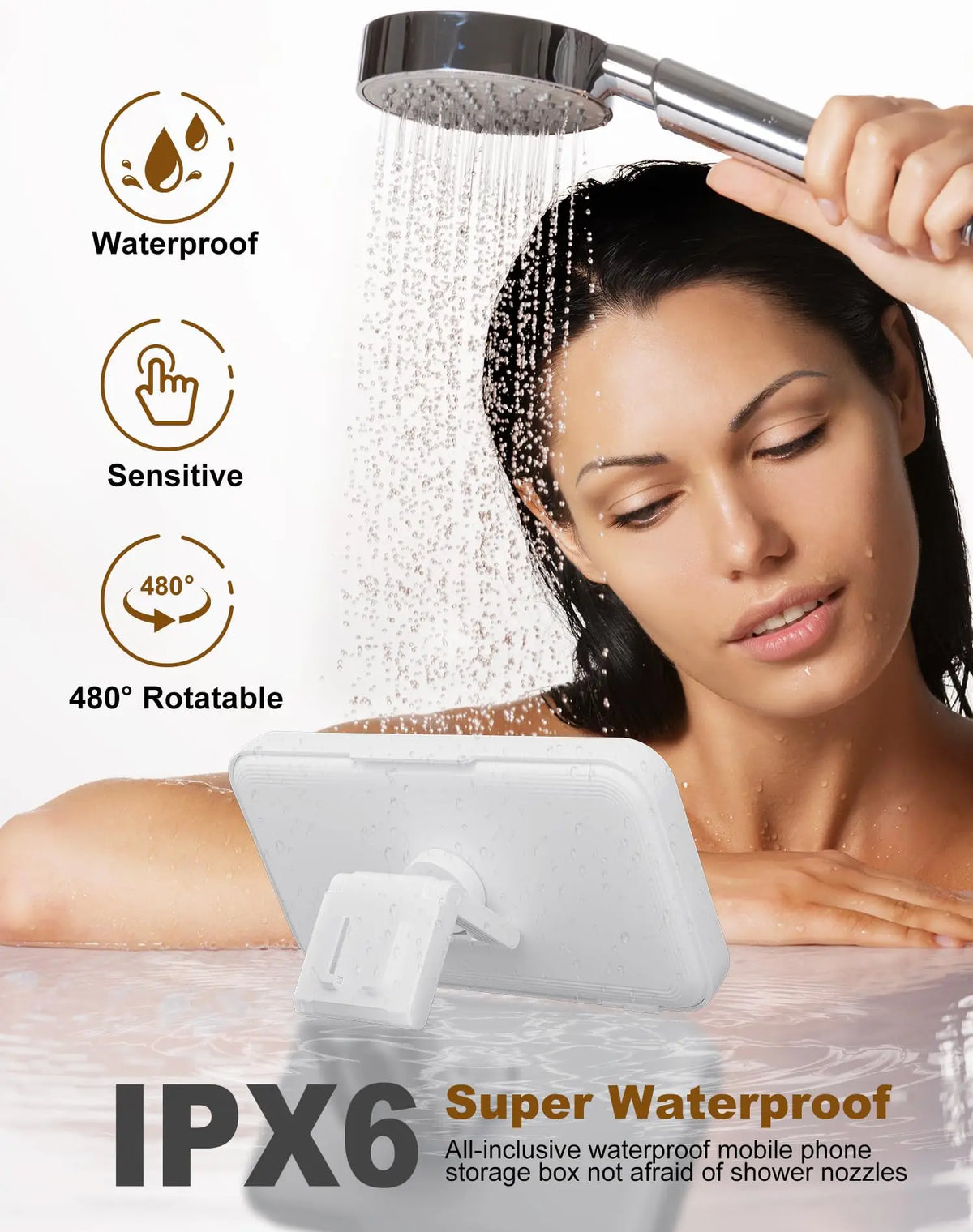 Rotating Wall-Mounted Phone Holder with Enclosed Cover