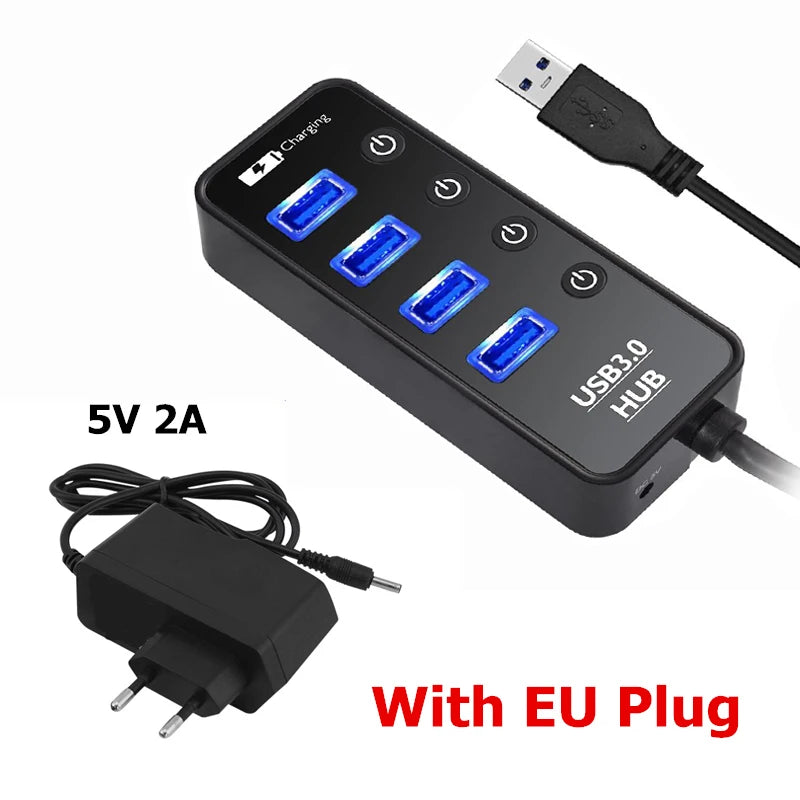 4-Port Switched USB Hub, Power Adapter Options
