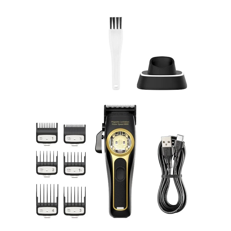 Tunsor Profesional de Păr 8800RPM fără Fir cu Bază de Încărcare