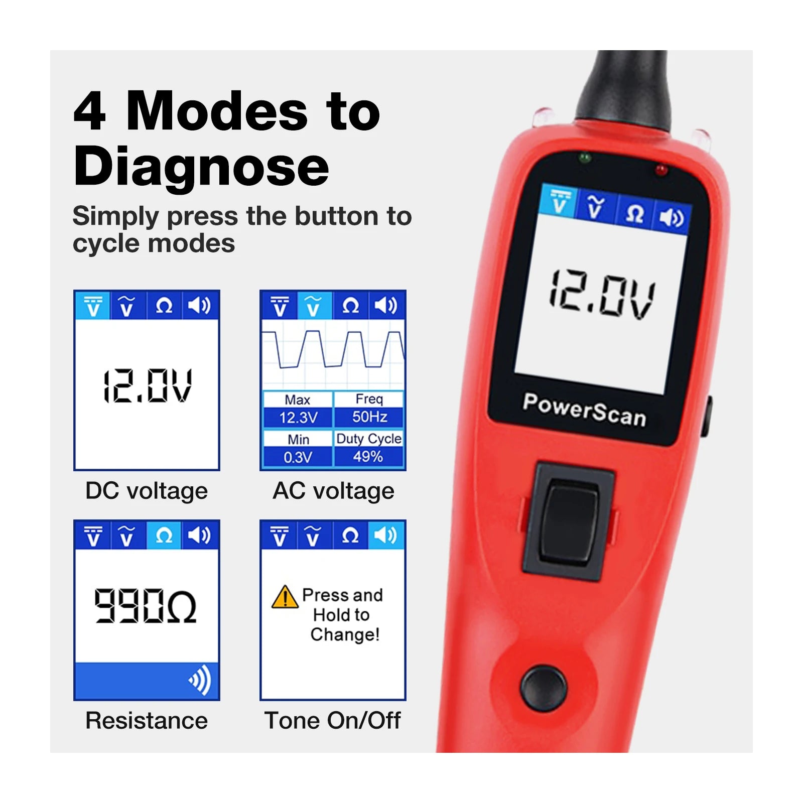 Autel PowerScan PS100 Circuit Tester 12V/24V Automotive Probe Kit