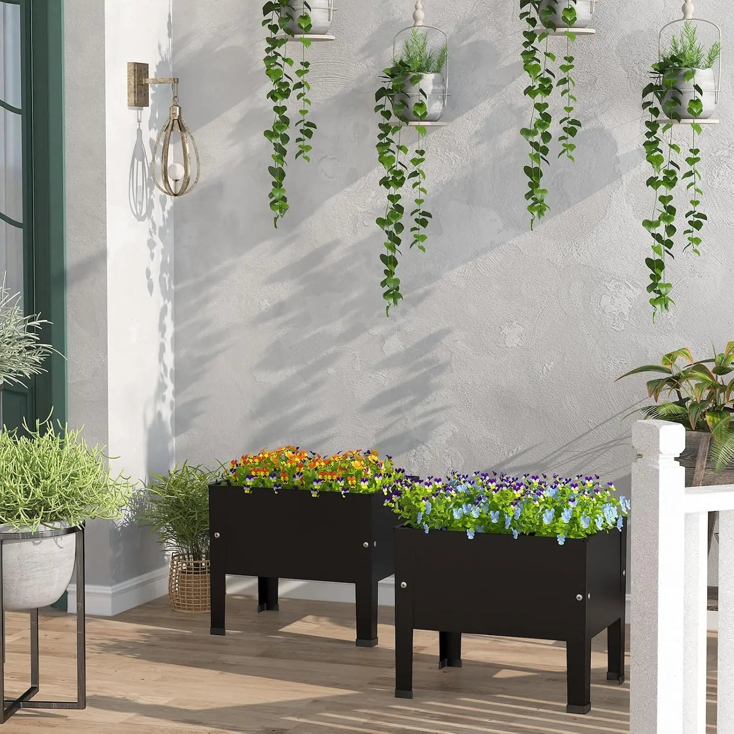 14 Inch Elevated Metal Garden Bed with Legs for Patio Plants