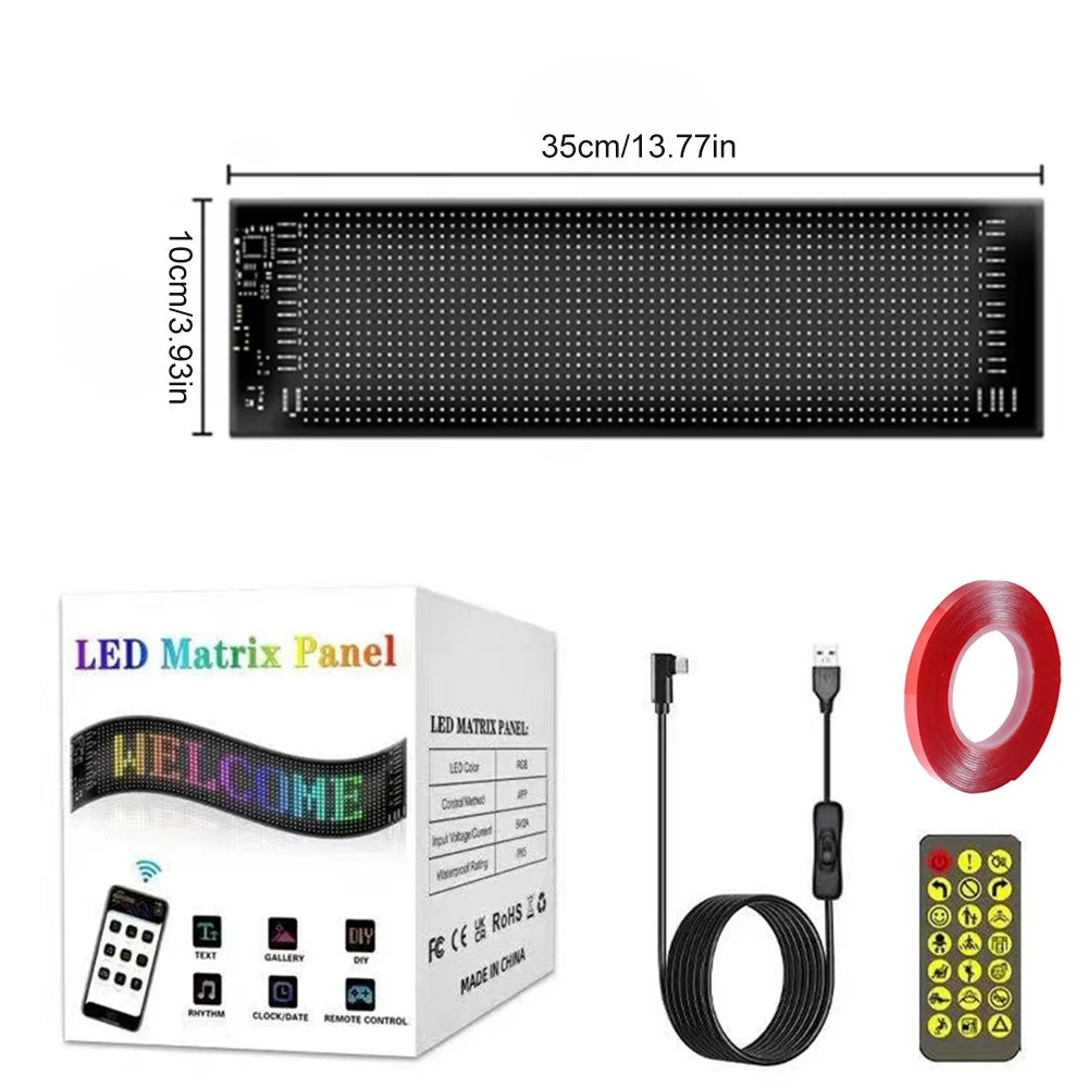 Painel de matriz RGB LED programável flexível