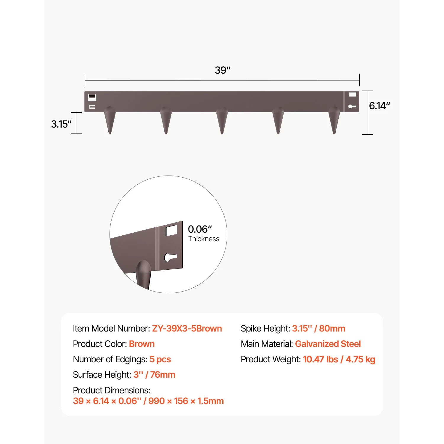 Steel Landscape Edging Rust-Resistant Bendable Garden Border