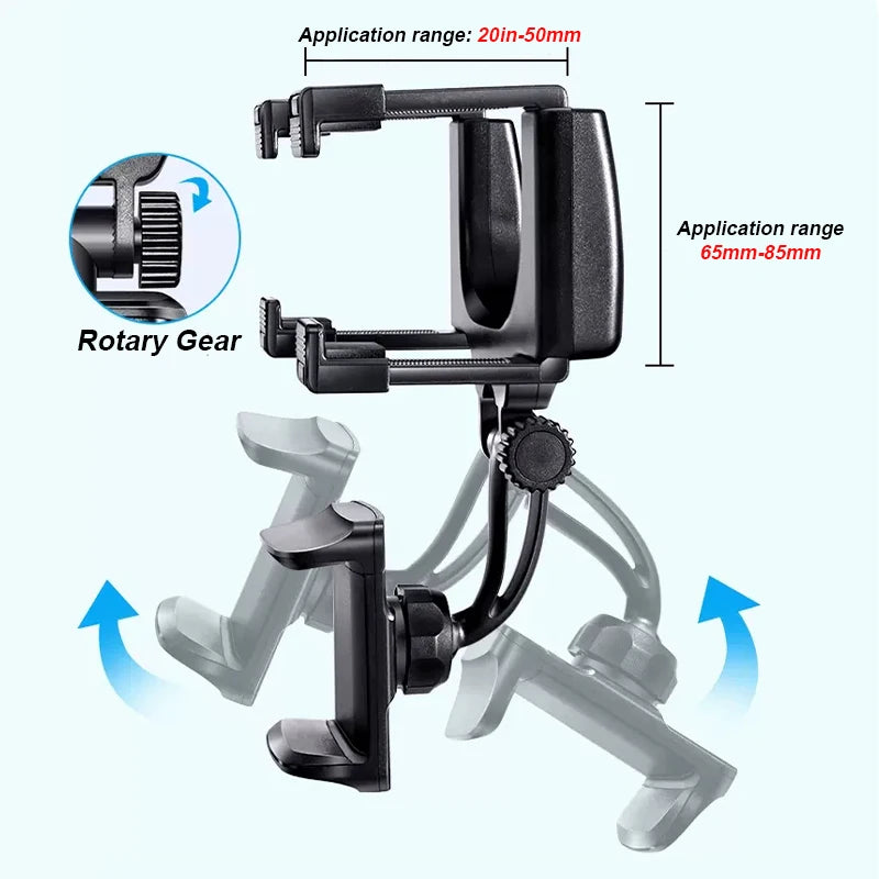 SEAMETAL Car Rearview Mirror Phone Holder Stable Anti Shake Rear View Phone Mount 360-Degree Rotation Car Navigation Support