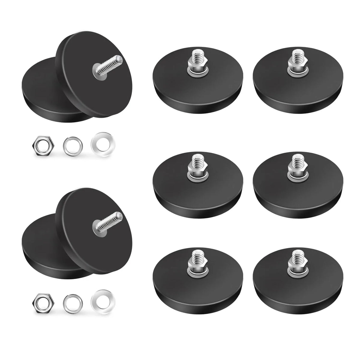 STC22/31/43/66/88 Rubber Coated Magnet Anti Scratch Magnet Coated Base with Threaded Stud for Light Bar Camera Solar Panel