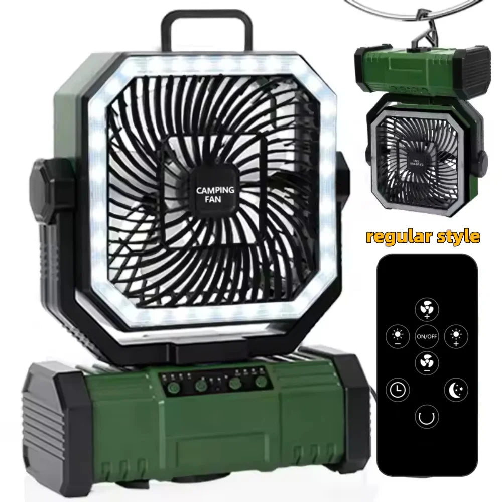 Camping Ceiling Fan with Light and Remote Control