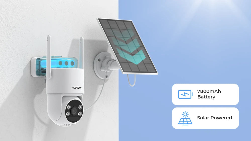 Wireless 3MP Solar Security Camera with PTZ, Color Night Vision