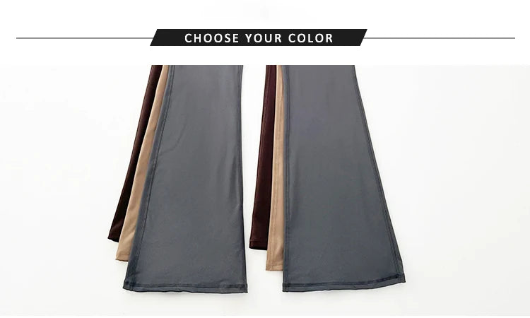 Solid Color Butt Lifting Gym Fitness Pants High Waist Flared Yoga Leggings for Women