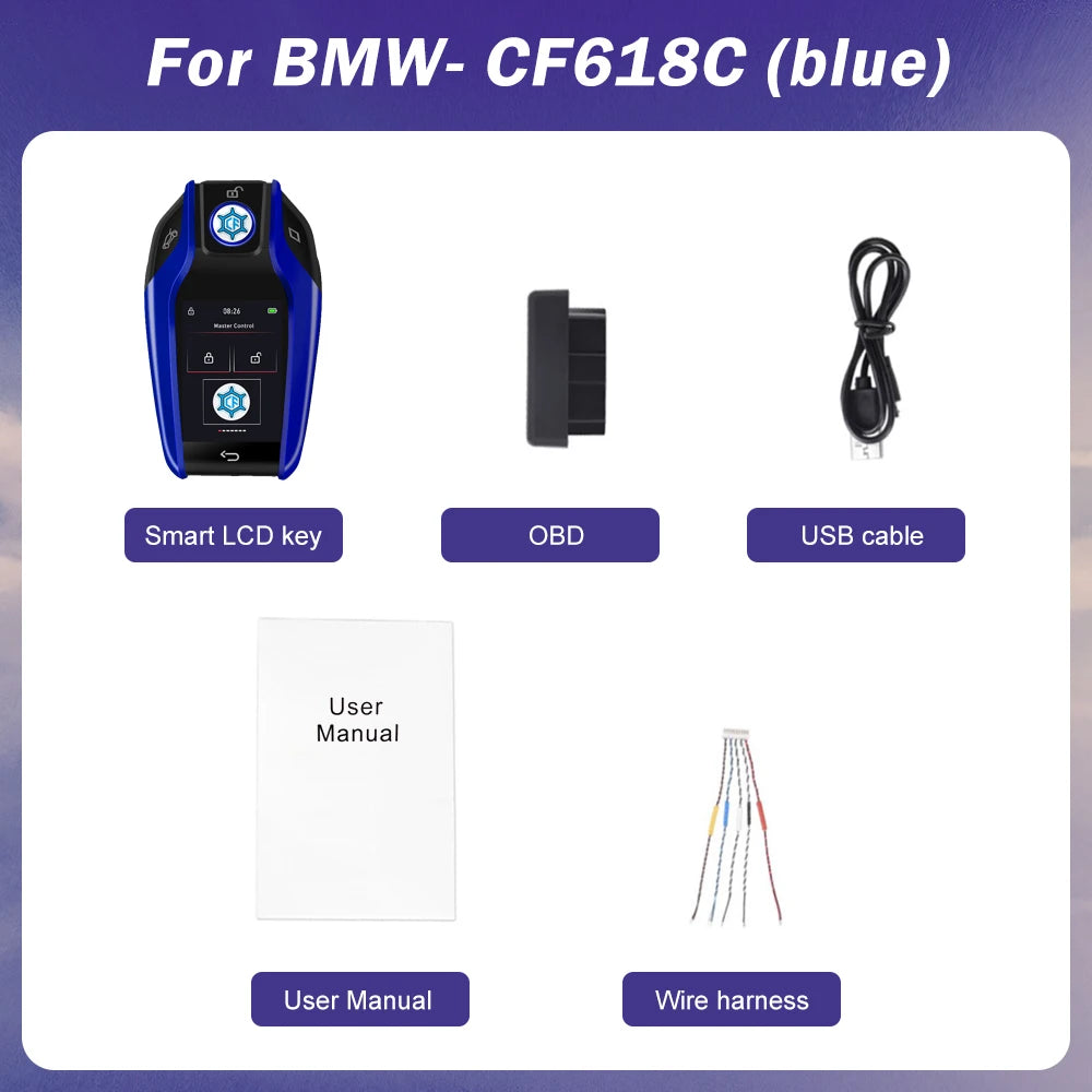 2024 új univerzális LCD okos kulcs APP testreszabott háttérkép BMW LCD KEY kényelmes belépés automatazár