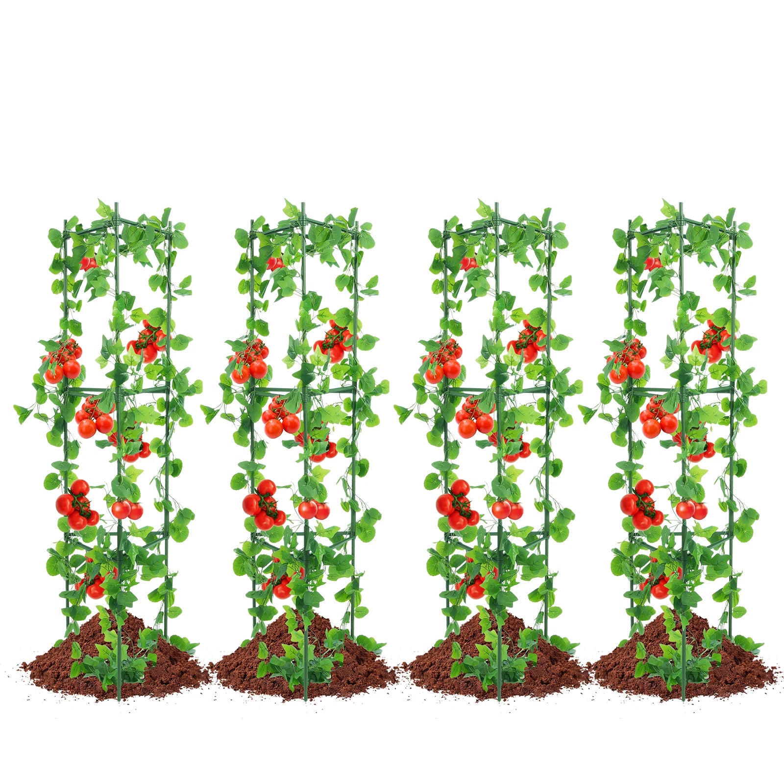 SucceBuy 6-pack tomatstöd för trädgårdslucka, växtstolpar, stöd för upphöjda trädgårdsbäddar – grönsaker, blommor och klättrande växter