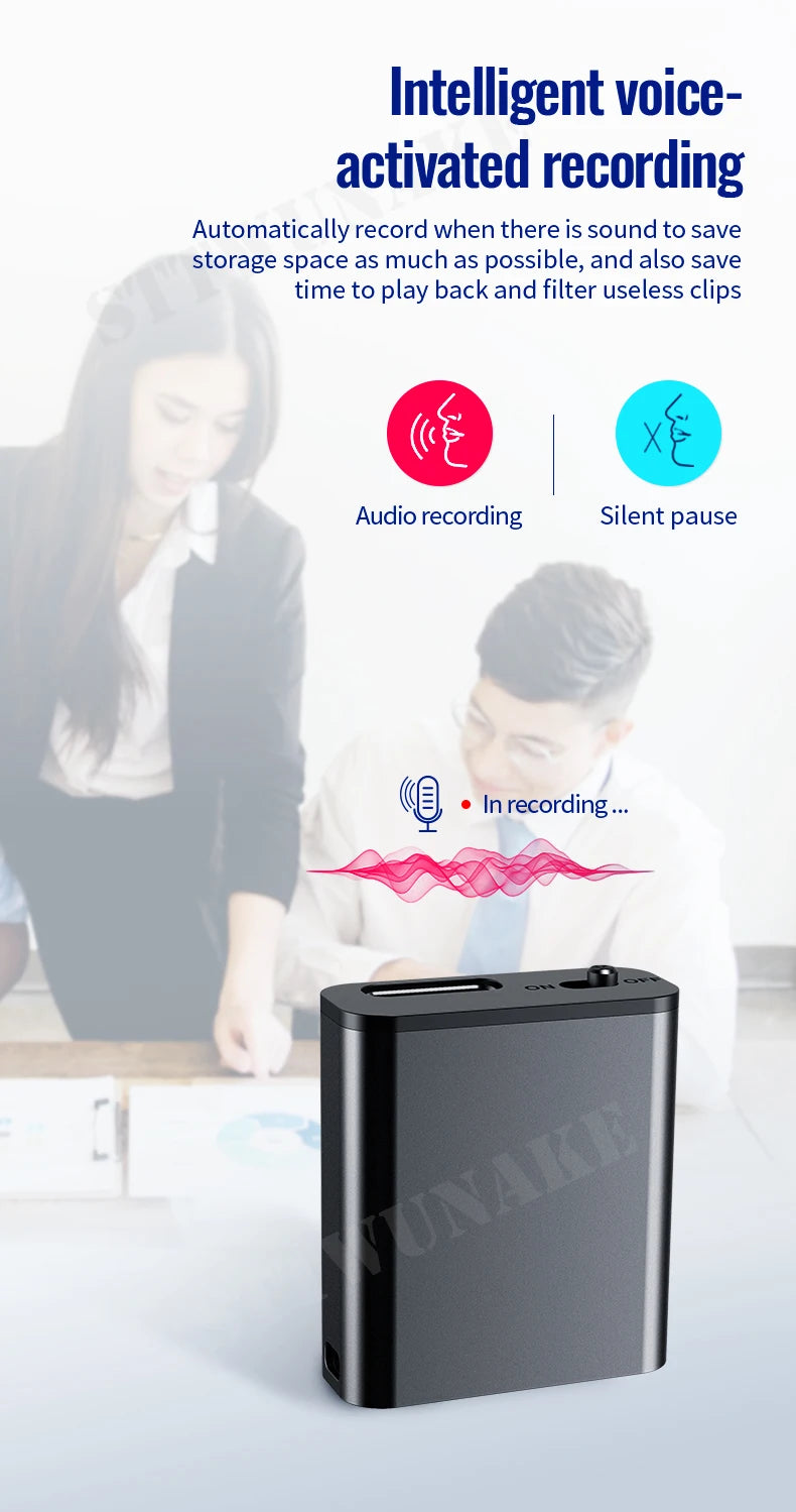 Mini Voice Activated Recorder with Magnet & One-Click Recording