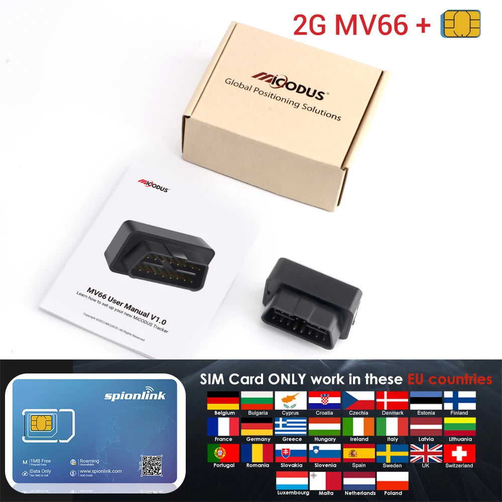 Mini OBD GPS MiCODUS MV66 Car Tracker No Monthly Fee Realtime Car Tracking Device Shake Alert Geofence Free APP