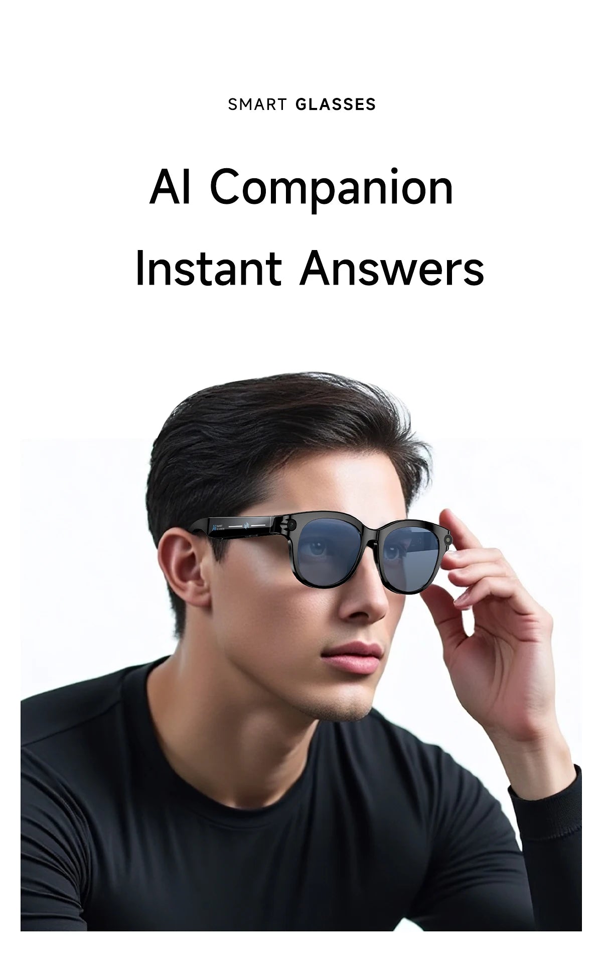 AI Smart Glasses Camera Video Recording AI Photo Recognition Bluetooth Call Smartglasses Translation Voice Sunglasses Men Women
