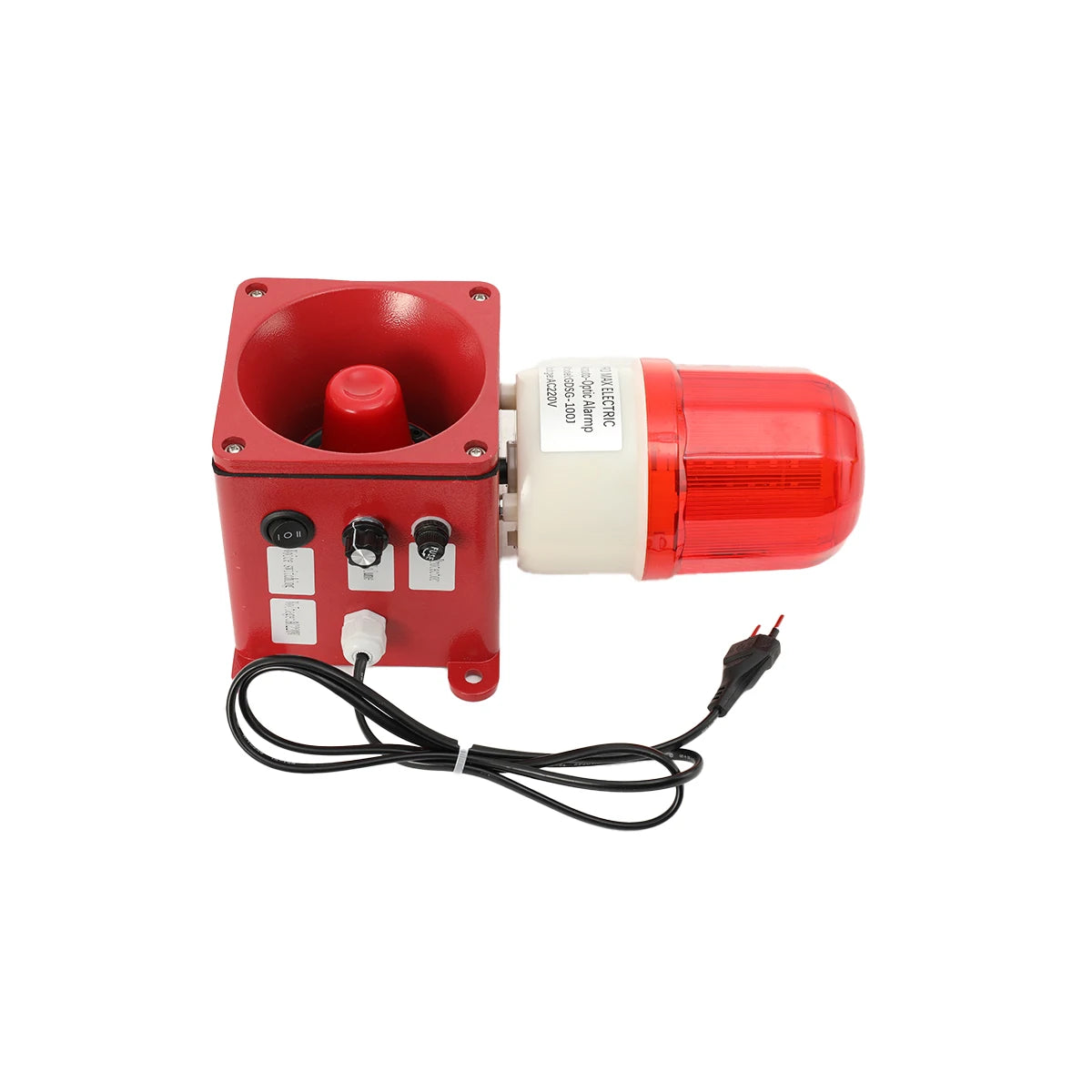 High-Power Loudspeaker Alarm Device with LED Indicator IP56 Sound and Light Alarm Waterproof Emergency Strobe Warn Light