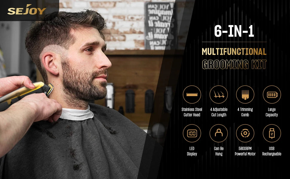 Hair Clippers for Men – Cordless Professional Grooming Kit