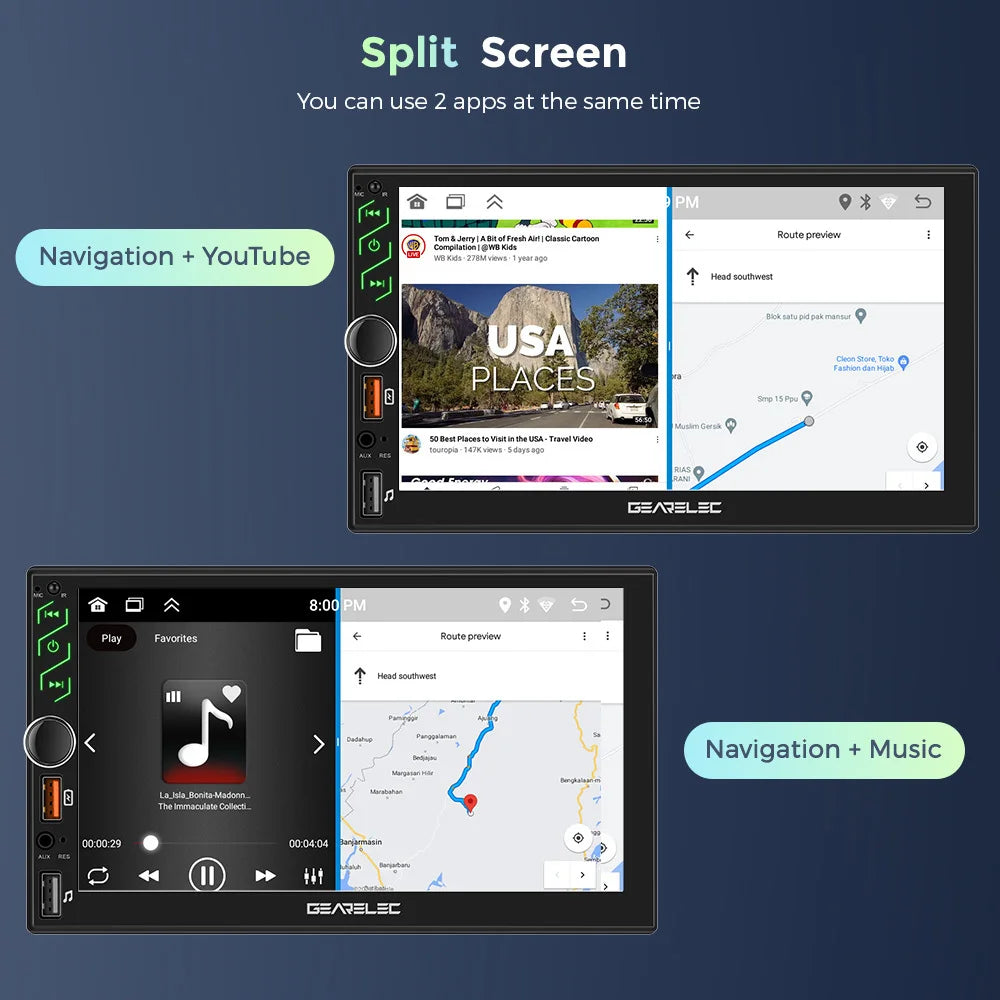 7 Inch Car Radio 2 Din Android 13 CarPlay Multimedia Player