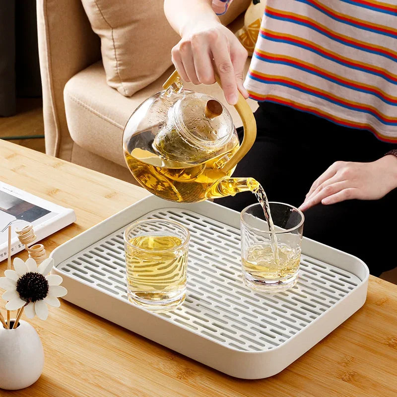Rectangular Draining Tray with Slotted Insert