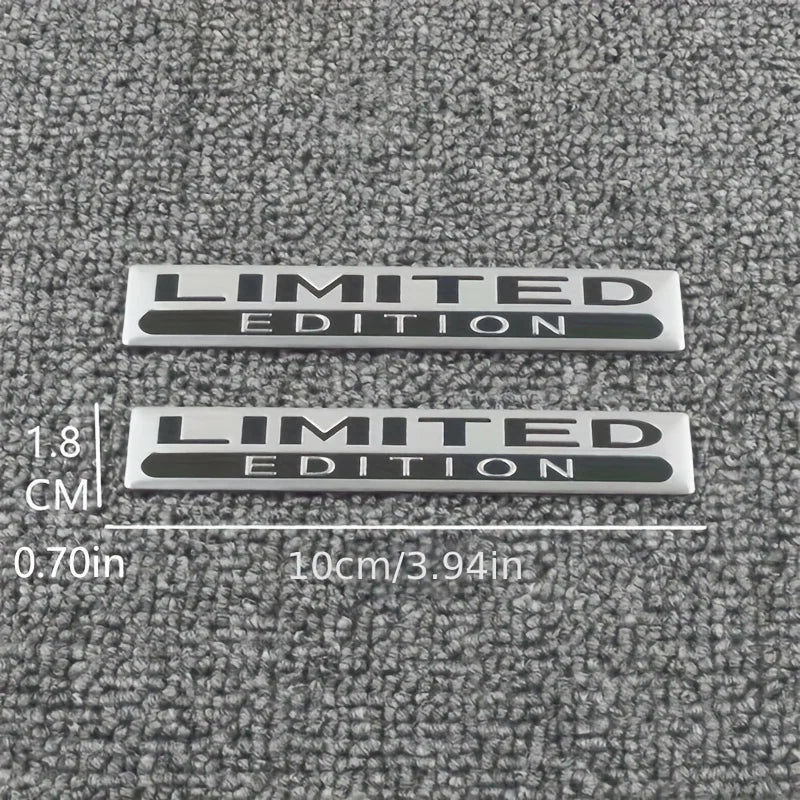 2PCS Limited Edition Emblem 3D Metal Badges Decal Sticker Auto Racing Sport Emblem for Rear Trunk Side Fender Car Motorcycle