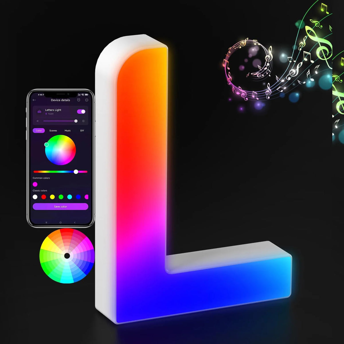 Appstyrt RGB LED-bokstavlampe