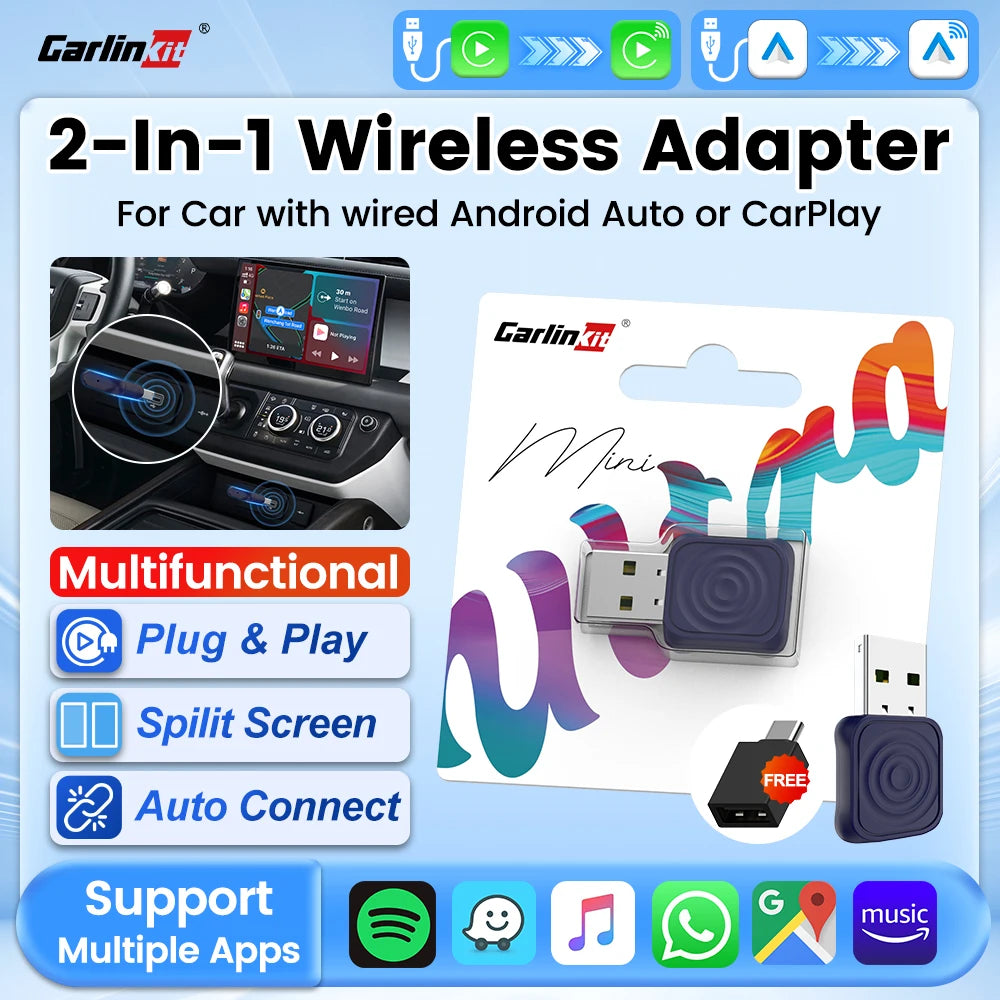 Wireless CarPlay and Android Auto USB Adapter